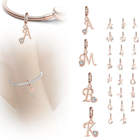 Jewelry Accessories 18K Gold Plated Name Letter LOVE Pendant Diy Bead Fit Original Charms Bracelet 925 Sterling Silver For Women