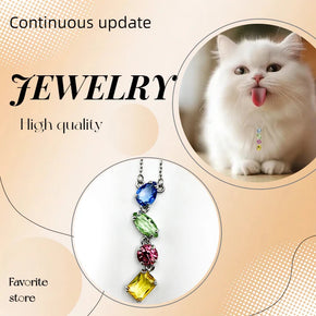 Cat Accessories Austrian Crystal Jewelry 2025 Hot candy Colorful Crystal Necklace Exquisite luxury premium gift for girls