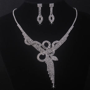 Wedding Accessories Bridal Accessories Wedding Chain Necklace Earring Set Bridal Accessories Dress Evening Banquet Stage Perform