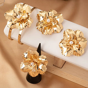 Jewelry Set for Women Minimalist Floral Retro Temperament Metal Ear Accessories Party Holiday Gift OL Fashion Jewelry